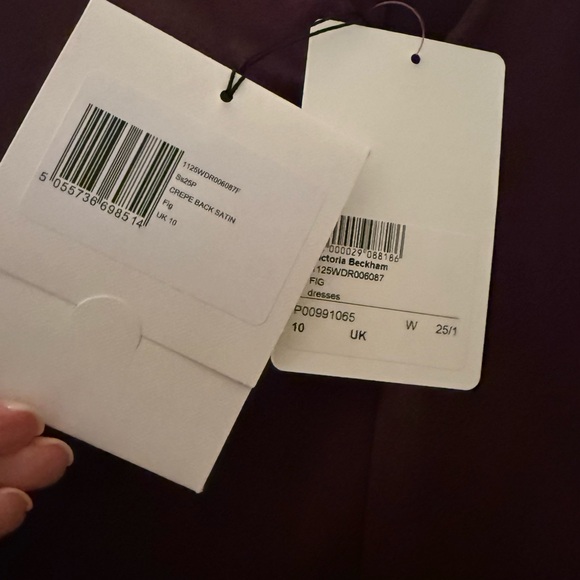 Victoria Beckham Satin Midi Dress in Burgundy/ Fig Color - Picture 11 of 11